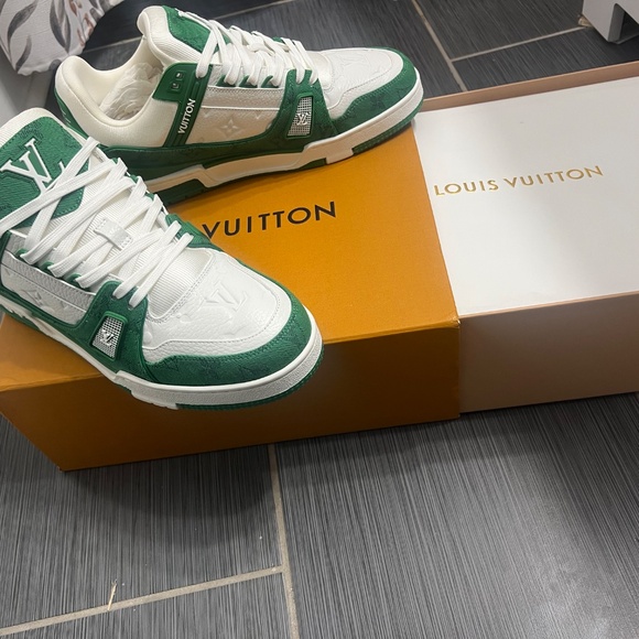 Louis Vuitton Trainer 'Green Monogram Denim' - Picture 2 of 7